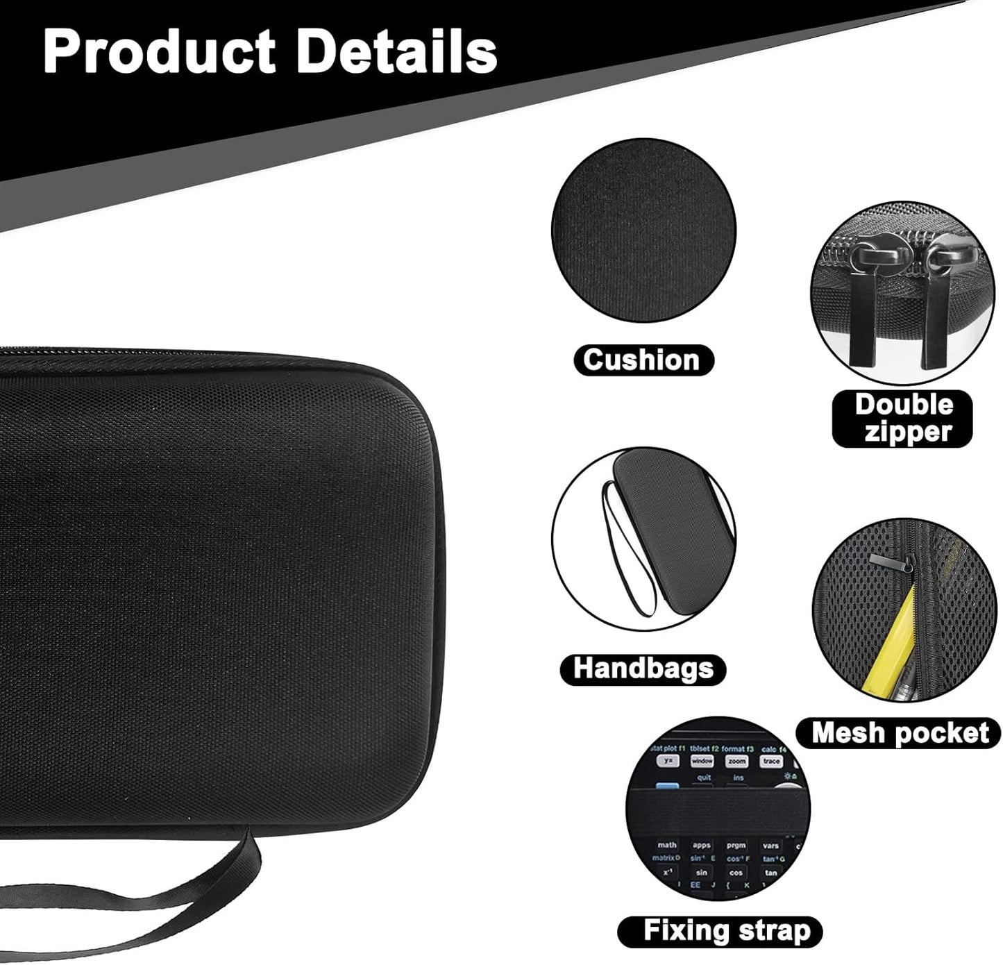 Xberstar Hard EVA Case for Texas Instruments TI-84 TI-83 Plus CE Graphing Calculators - Shockproof Storage Bag