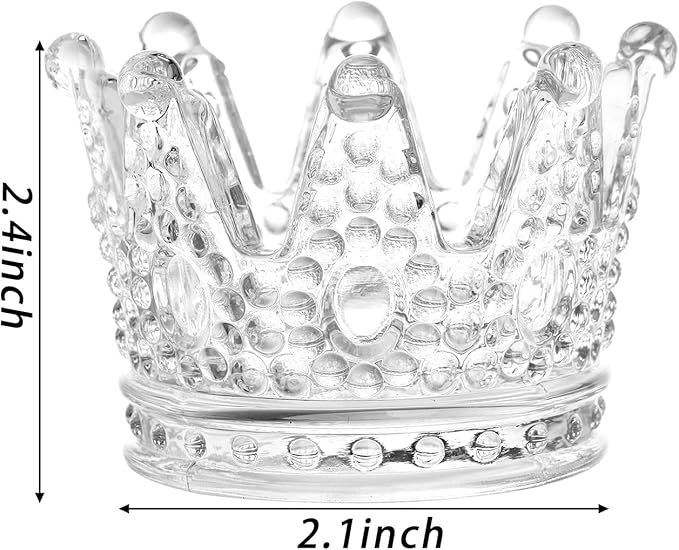 SOUJOY 18 Pack Tealight Candle Holder, Glass Crown Candle Holder, Crystal Votive Candle Stand for Dining Table Centerpiece Home Decor Wedding Part