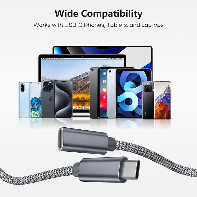 RUXELY USB C Data Blocker for iPhone 16,0.5ft 3Pack Charge Only Type-C Male to Female Defender Cable Protect Against Juice Jacking,USB C Power Connector for Samsung Galaxy S25 S24,iPad Air Mini,Tablet