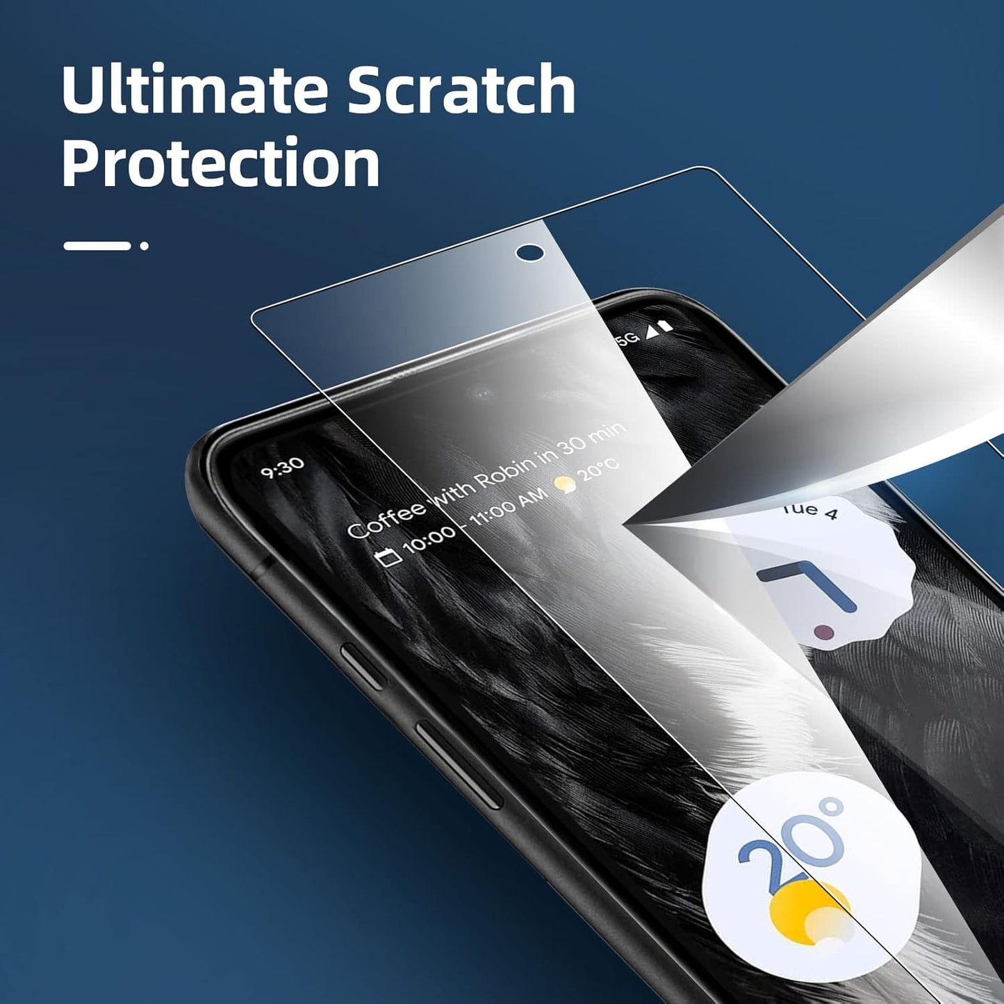 NEW'C Google Pixel 7 Screen Protector - 3 Pack, Tempered Glass, Case Friendly, Anti-Scratch, Bubble Free, Ultra
