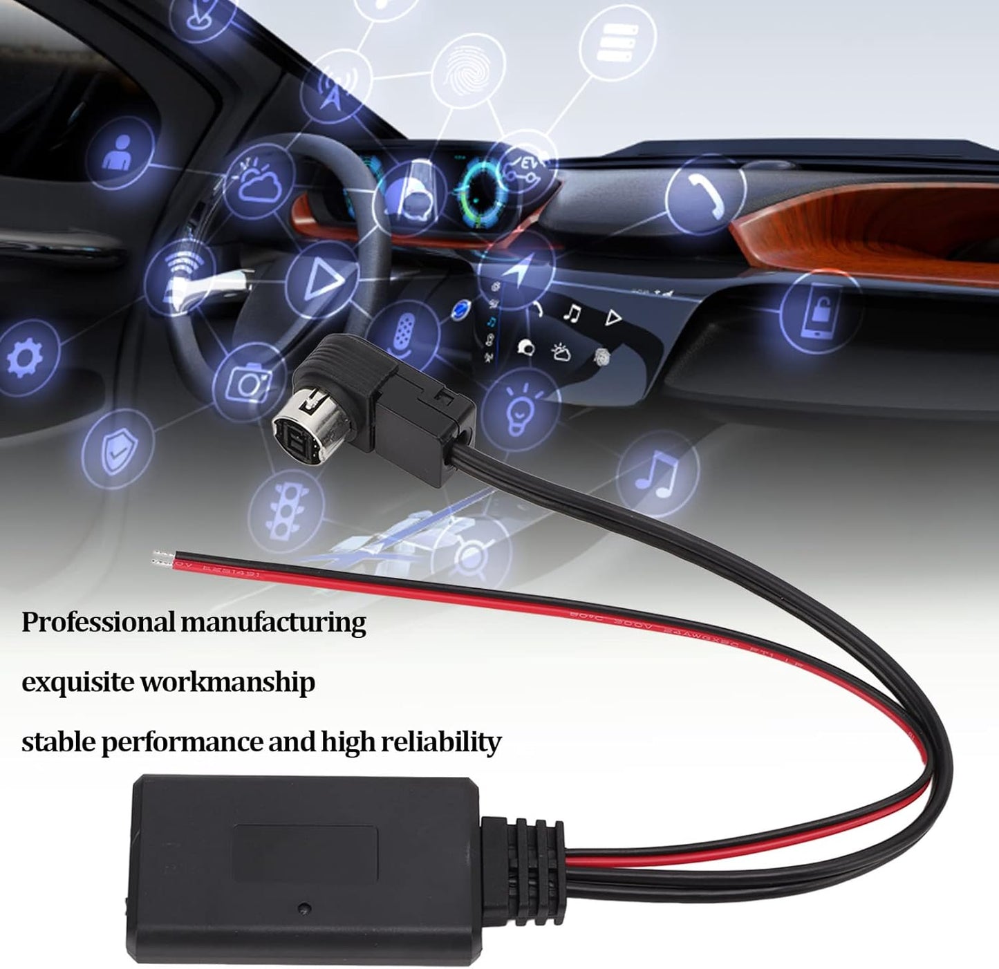 Yctze Car Bluetooth Module, Bluetooth 5.0 AUX in Cable Adapter Replacement for JVC KS-U58 PD100 U57 U29