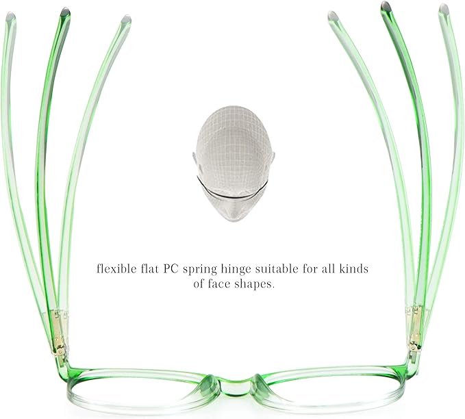 LifeArt Round Blue Light Blocking Glasses, Computer Glasses, Gaming Glasses, TV Glasses for Women Men (Clear Green, 2.50 Magnification)