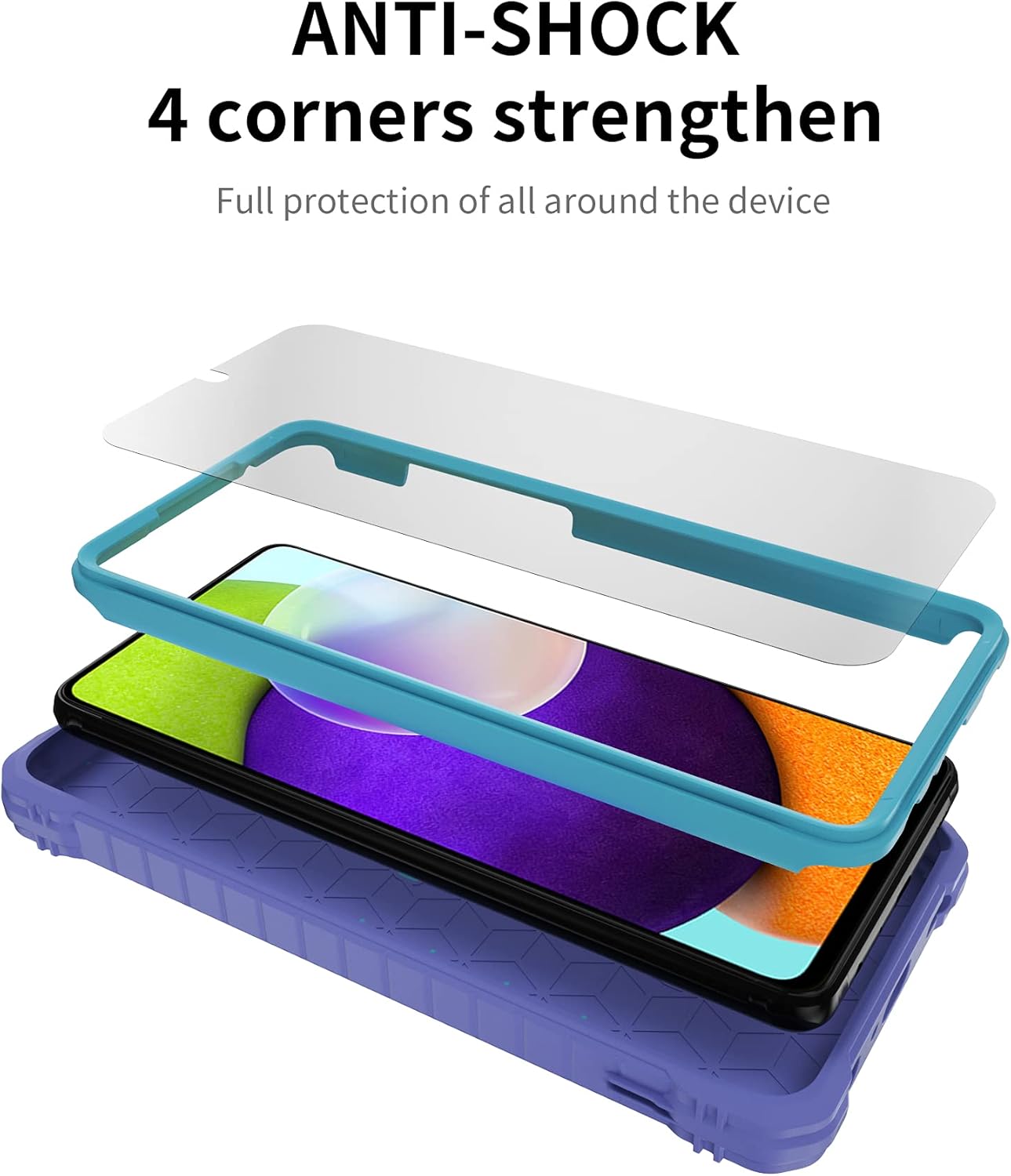 DUOPAL for Samsung Galaxy A52 5G Case, Military Grade Shockproof Protection with Tempered Glass HD Screen Protector