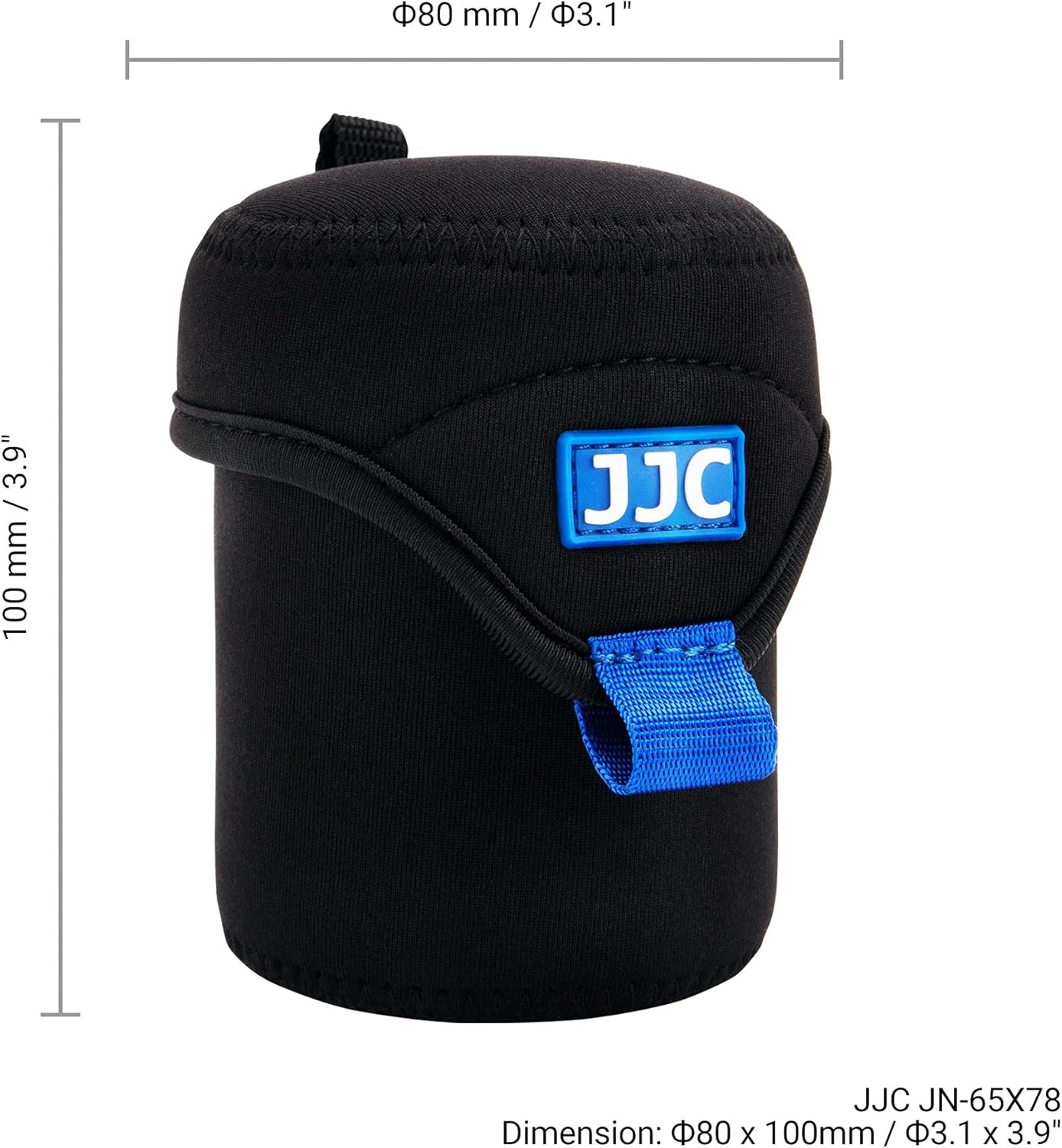 2.6 3.1(D 50mm f/1.8, 55mm f/1.8, 56mm f/1.4 JJC Water Resistant Neoprene Camera Lens Pouch Case, Fold-Over Lens Bag