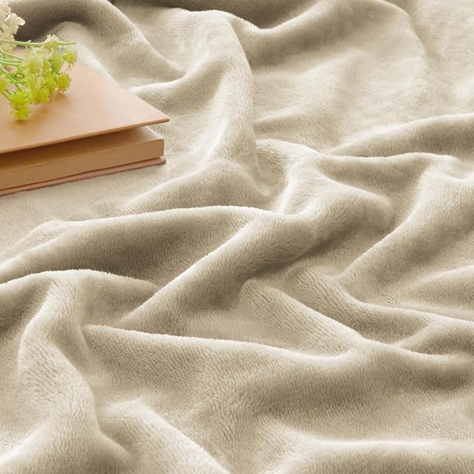 BEDELITE Fleece Blanket Twin Size Linen Throw Blankets for Couch & Bed, Luxury Plush Cozy Fuzzy Blanket 60x80 inches, Super Soft Warm Lightweight Throw Blanket for Travel Camping