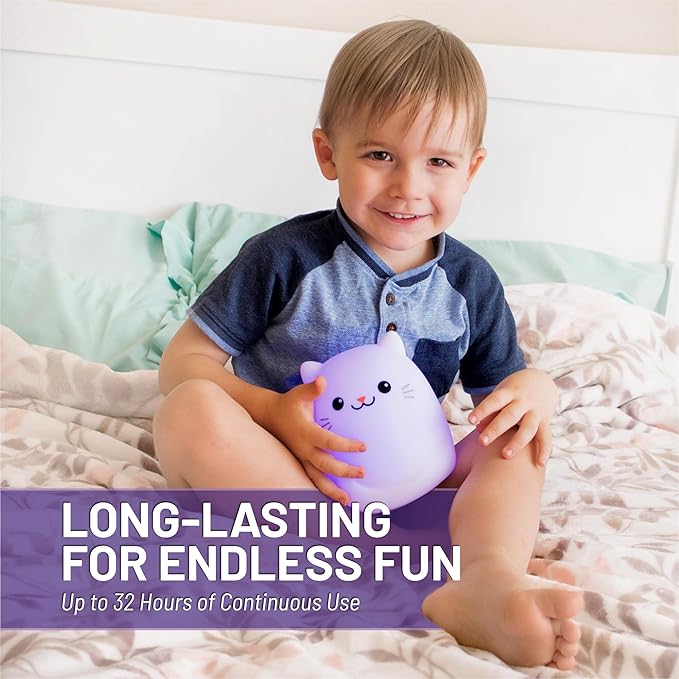 Lumipets Junior Fox Night Light, Soft Silicone Material, 8 Soothing Colors, Cordless, Easy Control, Portable