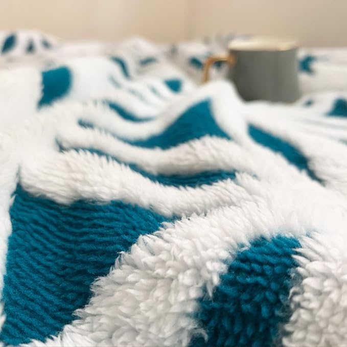LOMAO Sherpa Fleece Blanket Fuzzy Soft Throw Blanket Dual Sided Blanket for Couch Sofa Bed (Teal, 60''x80'')