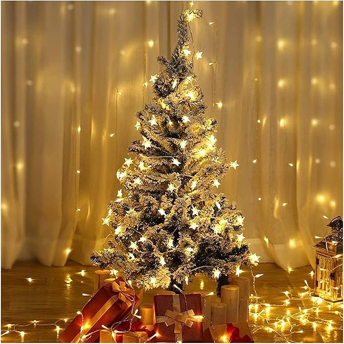 Star String Lights 10Ft 20 LED Fairy Lights Battery Operated Waterproof Indoor Outdoor Twinkle Christmas Lights for Bedroom Party Wedding Xmas Tree Decoration (Warm White)