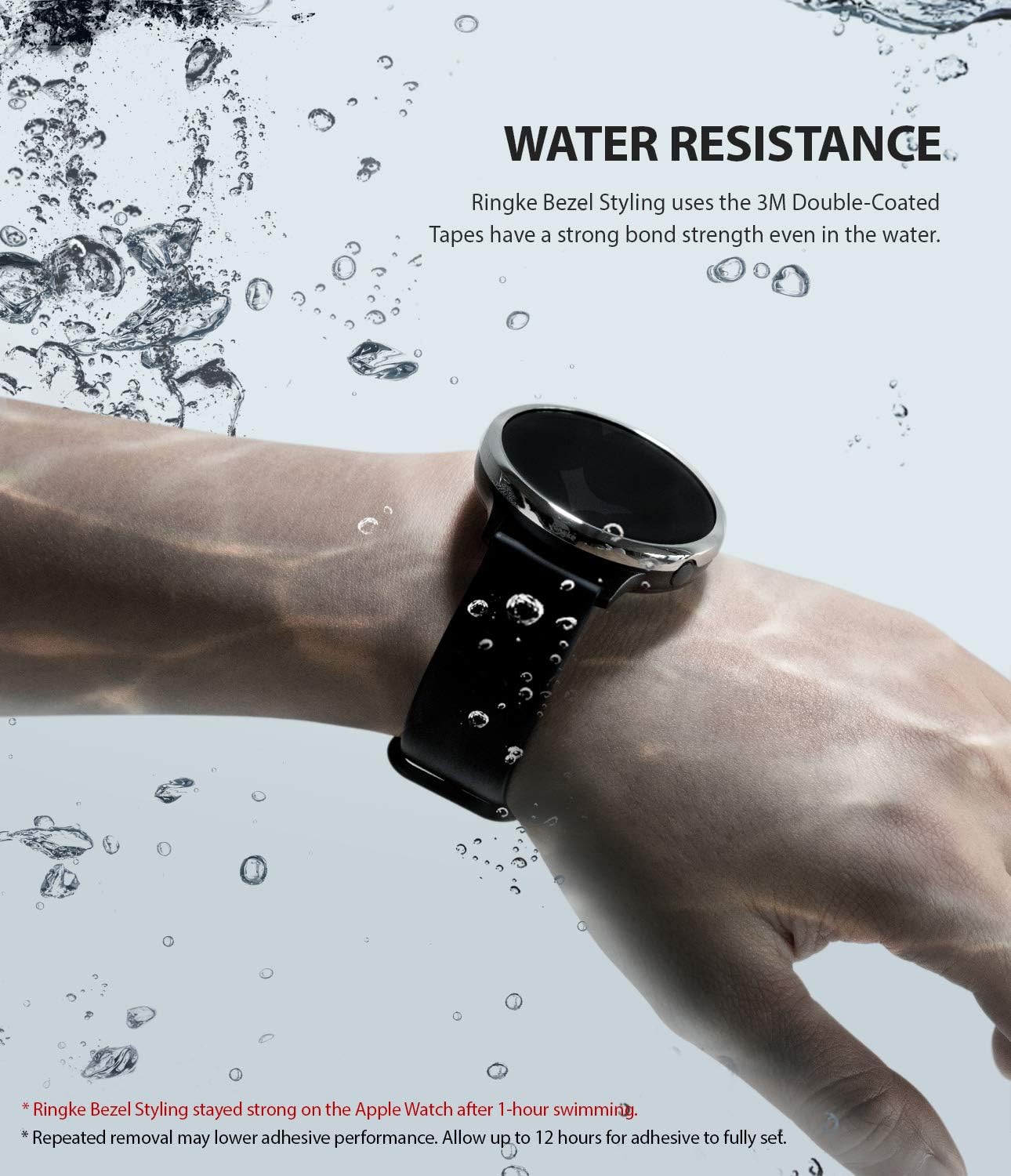 Ringke Bezel Styling Cover for Galaxy Watch Active 2, 40mm Only, Glossy Silver Adhesive Accessory
