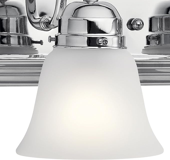 Kichler 36" Bathroom Vanity Light with Satin Etched Glass, 5-Light Traditional Design in Tannery Bronze, (36"x8"x8"), 5339CHS