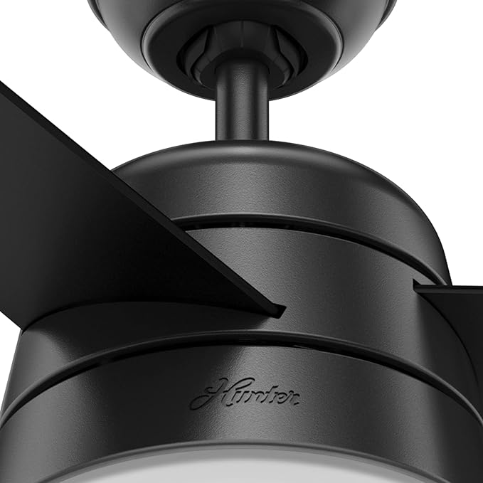 Hunter Fan Company 59302 Hunter 36" Aker Ceiling Fan with Light, Matte Black Finish, Hunter Fan