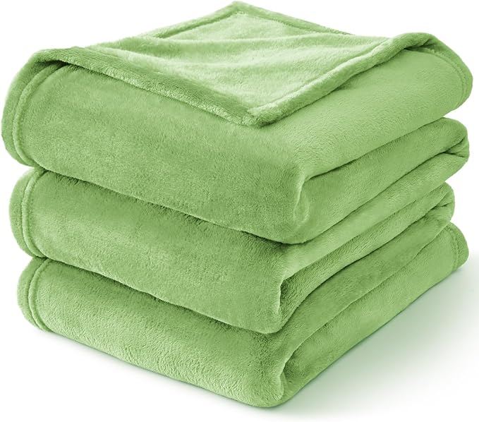 BEDELITE Fleece Blanket Twin Size Grass Green Throw Blankets for Couch & Bed, Luxury Plush Cozy Fuzzy Blanket 60x80 inches, Super Soft Warm Lightweight Throw Blanket for Travel Camping