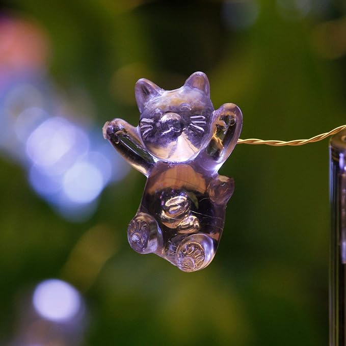 Impress Life 3D Kitty Cat String Lights:10 ft 30 LEDs Fairy Lights USB & Battery Powered with Remote Cute Kitten Animal Lights for Bedroom Home Wedding Birthday Party Indoor Christmas Decorations