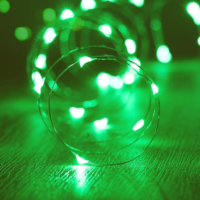 led Fairy Lights Waterproof 16.4ft String Lights Battery Operated for Wedding, Home, Garden, Party, Christmas Decoration (1pc, Green)