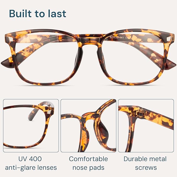 Gaoye Blue Light Glasses for Men - Blocking Square Eyeglasses, Anti UV Ray Computer Gaming Glasses Blue Blockers for Women