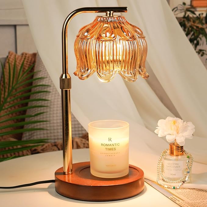 Candle Warmer Lamp with Timer, Christmas Birthday Gifts for Women Mom, House Warming New Home Room Decor, Height Adjustable Candle Heater Lamps for Jar Scented Candles with 2 Bulbs