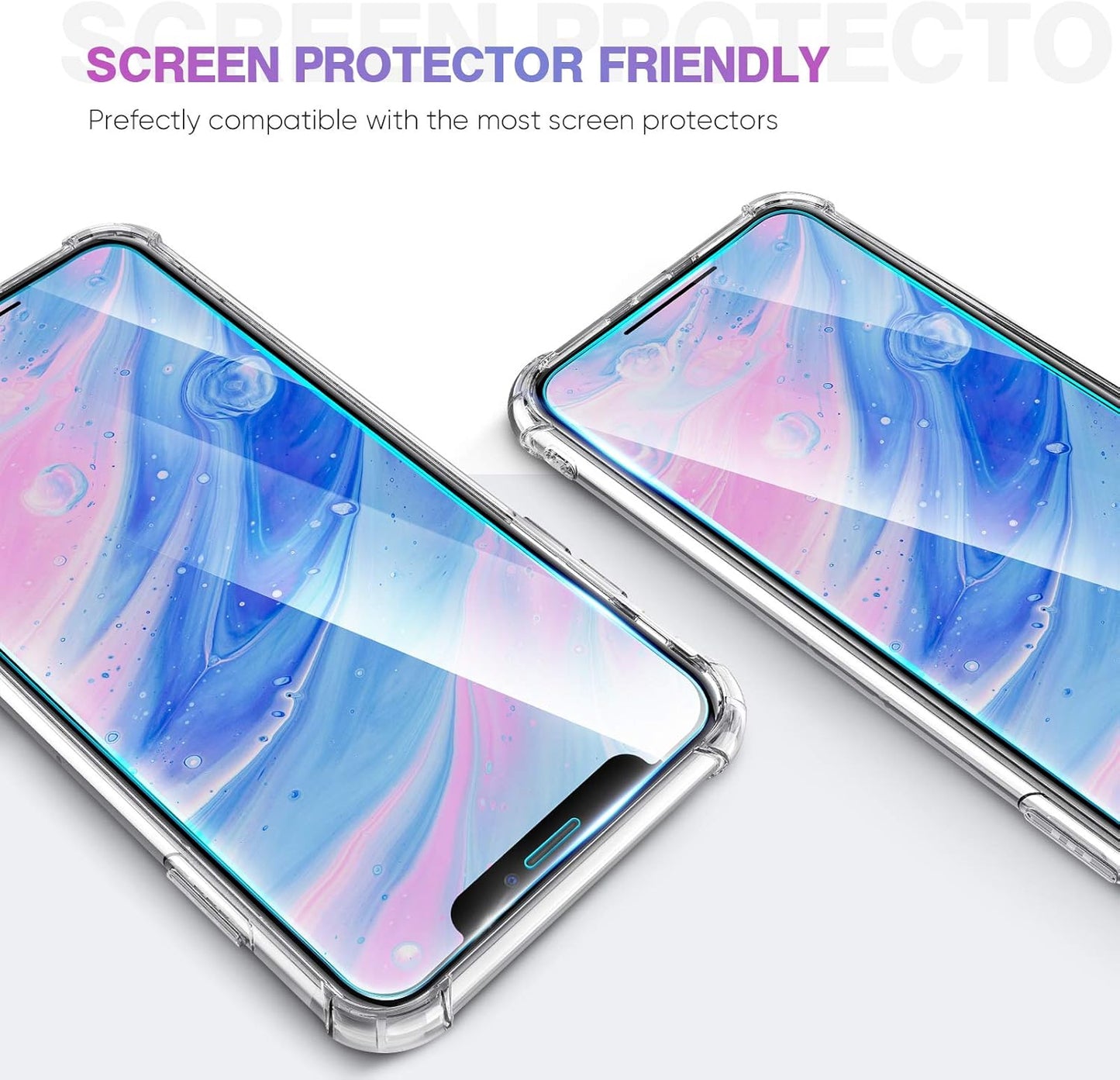 ORIbox Clear Case for iPhone 11 Pro Max - Shockproof Protection with 4 Corners for Women, Men, Kids