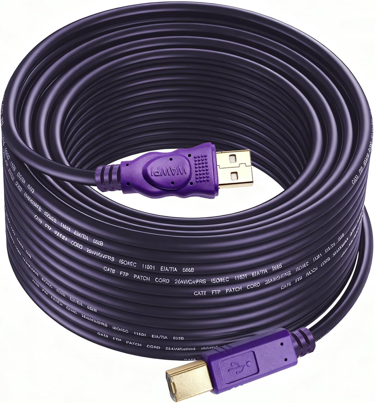 2.0 (30 Printer Cable, USB Cable A-Male to B-Male for Printer/Scanner ft)