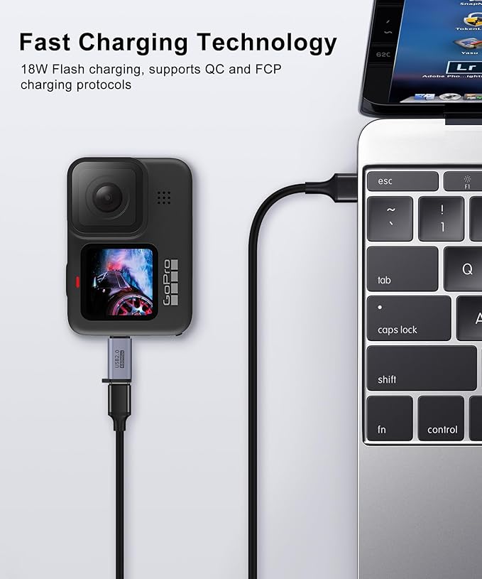 USB-C/Micro USB to Mini-USB Adapter (2-Pack), Data Transfer and Interface Conversion, Charging - Grey