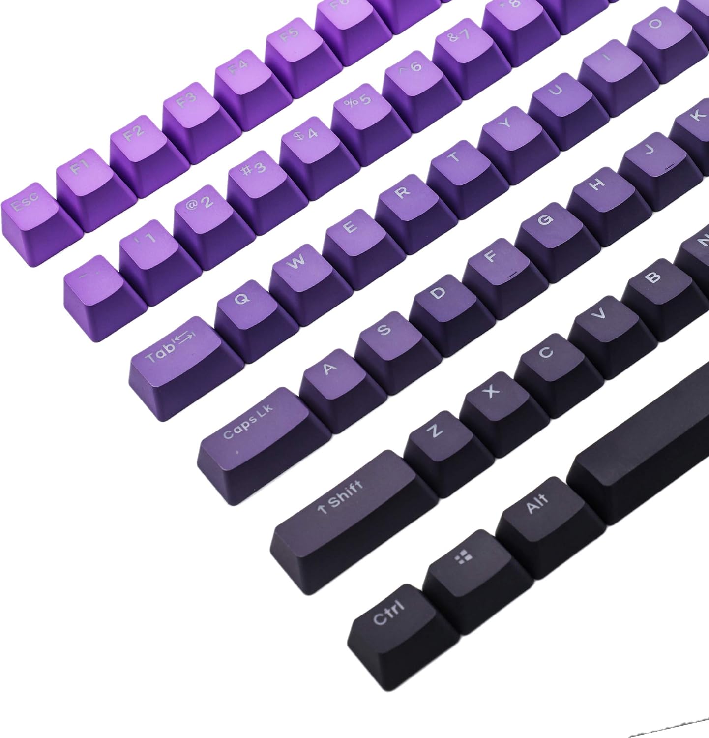 YMDK Double Shot 108 Dyed PBT Shine Through OEM Profile Keycap for MX Switches Mechanical Keyboard (Purple Gradient)