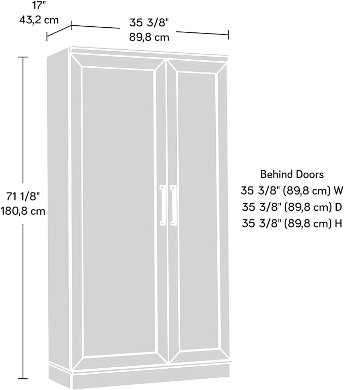 Sauder HomePlus Storage Pantry cabinets, L: 35.35" x W: 17.01" x H: 71.18", Sienna Oak