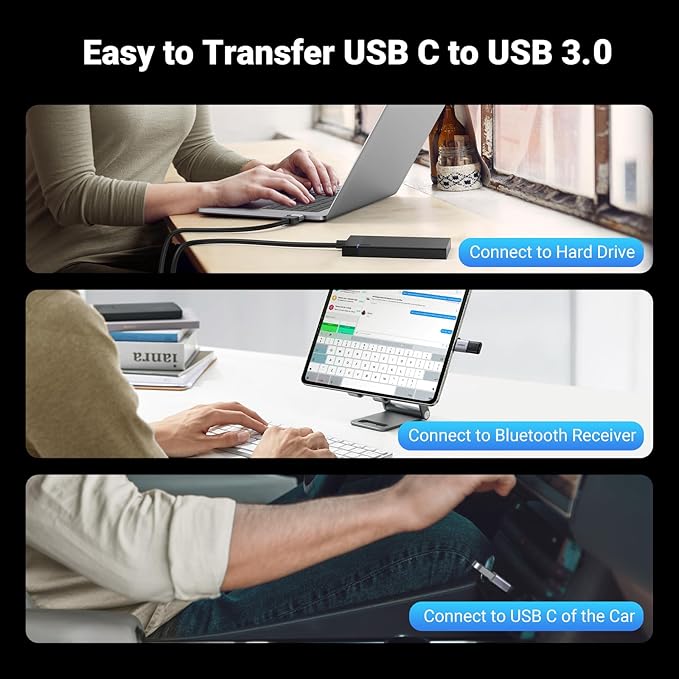 UGREEN USB to USB C Adapter 2 Pack,10Gbps USB C Female to USB Male Adapter Thunderbolt Compatible with iPhone 16 15, MacBook, iPad, Samsung Galaxy,Apple MagSafe Watch 9/8