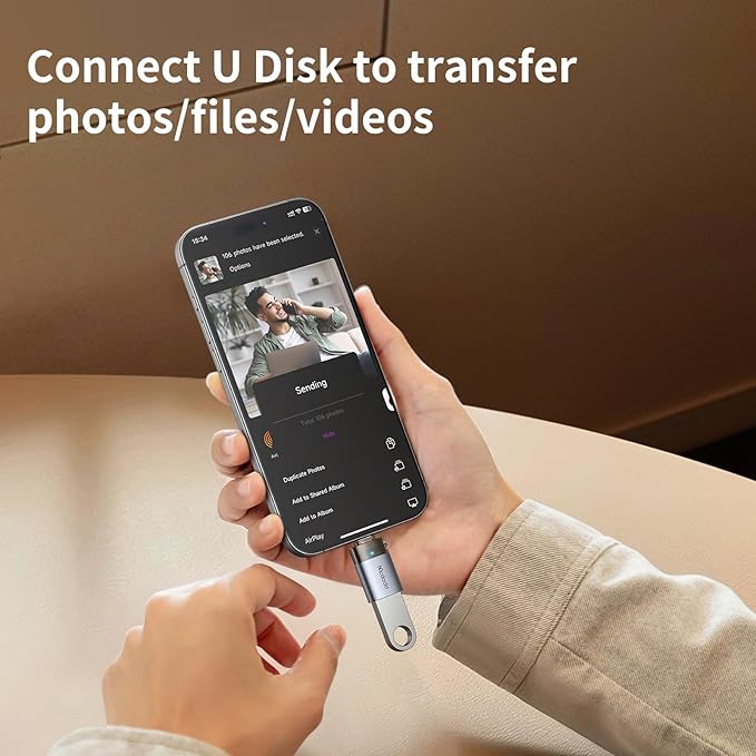 Mcdodo USB to Lightning OTG Adapter USB Female to Lightning Male Converter Support Camera Card Reader Mouse Keyboard Hubs Piano Converter Connect U Disk,Compatible iPhone 14 13 12 11 iPad Air Pro Mini