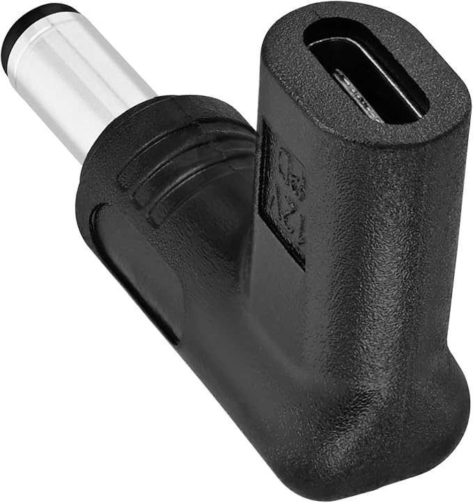 Yeebline 2PCS USB Type C to 12V DC5521 Power Connector Charger Adapter, 90 Degree Angled Female USB C to Male DC 5.5mm x 2.1mm Converter Charging Plug for Router, Speaker (12V to DC 5.5x2.1mm)
