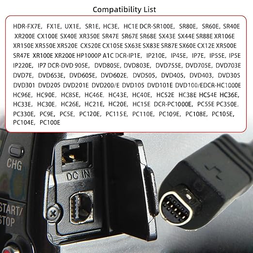 NFHK VMC-15FS 10pin to USB Data Sync Cable for Sony Digital Camcorder Handycam