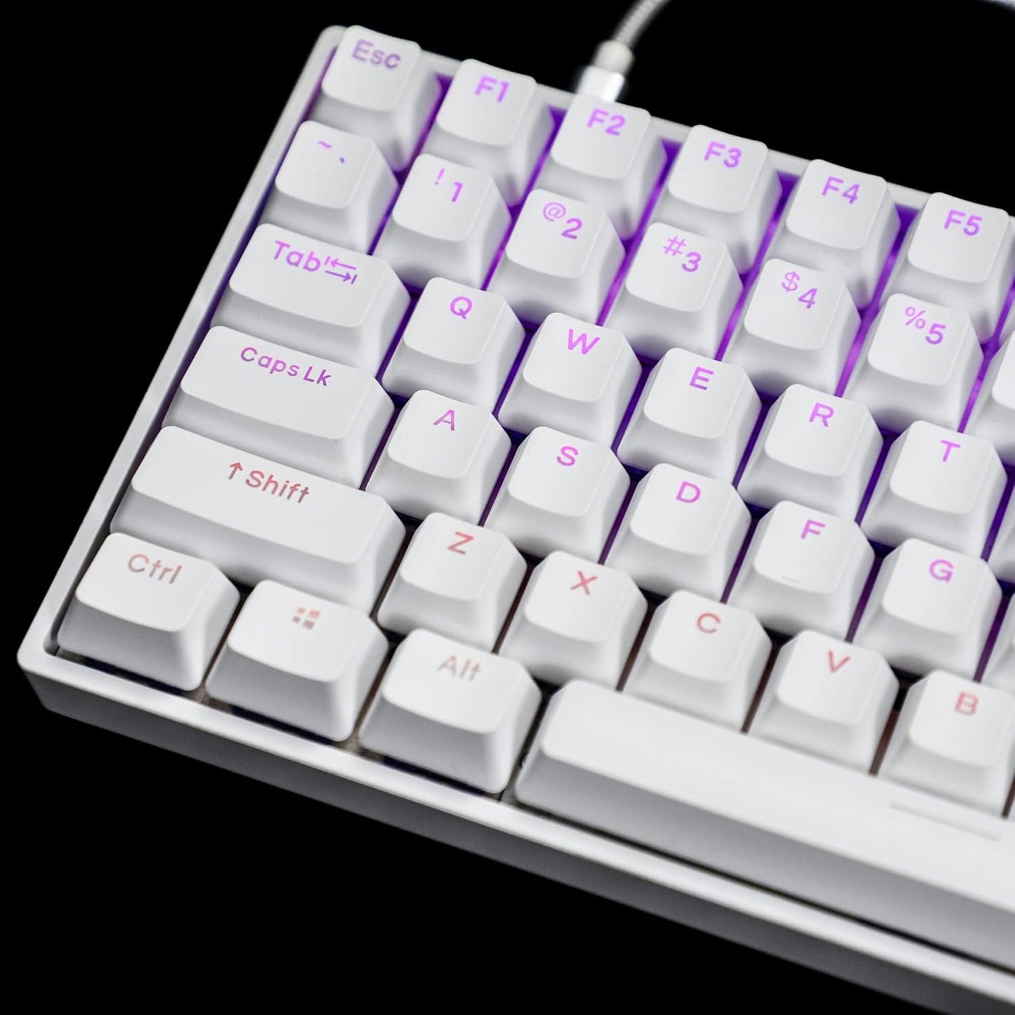 YMDK Double Shot 108 Dyed PBT Shine Through Keycap Rainbow Carbon Sunset Backlit for MX Switches Mechanical Keyboards