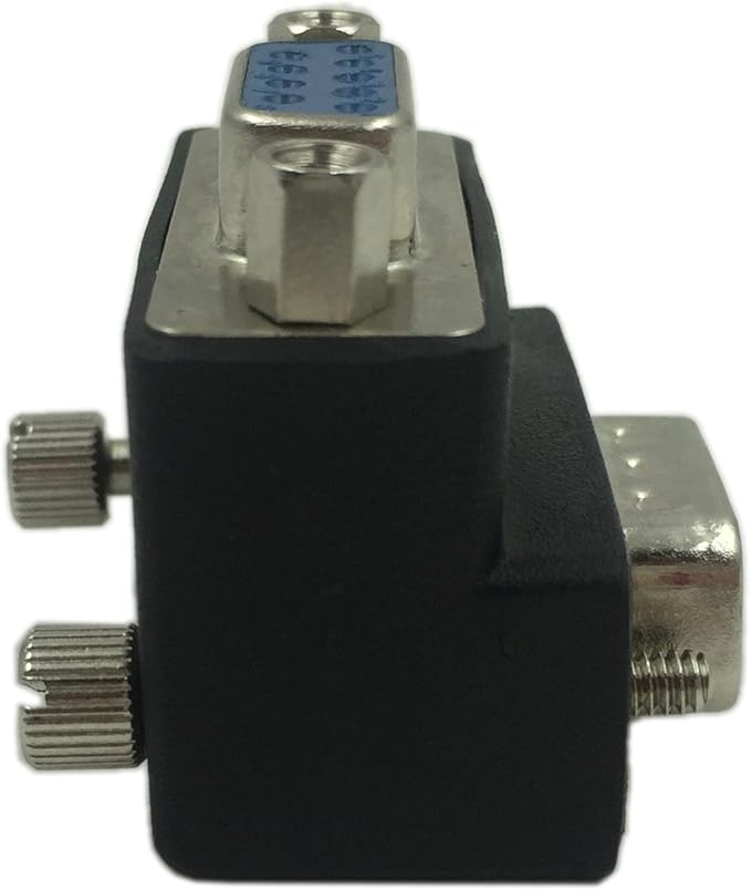 CERRXIAN 90 Degree DB9 9 Pin RS 232 Male to Female Serial Gender Changer Extension Cable Converter Adapter Coupler