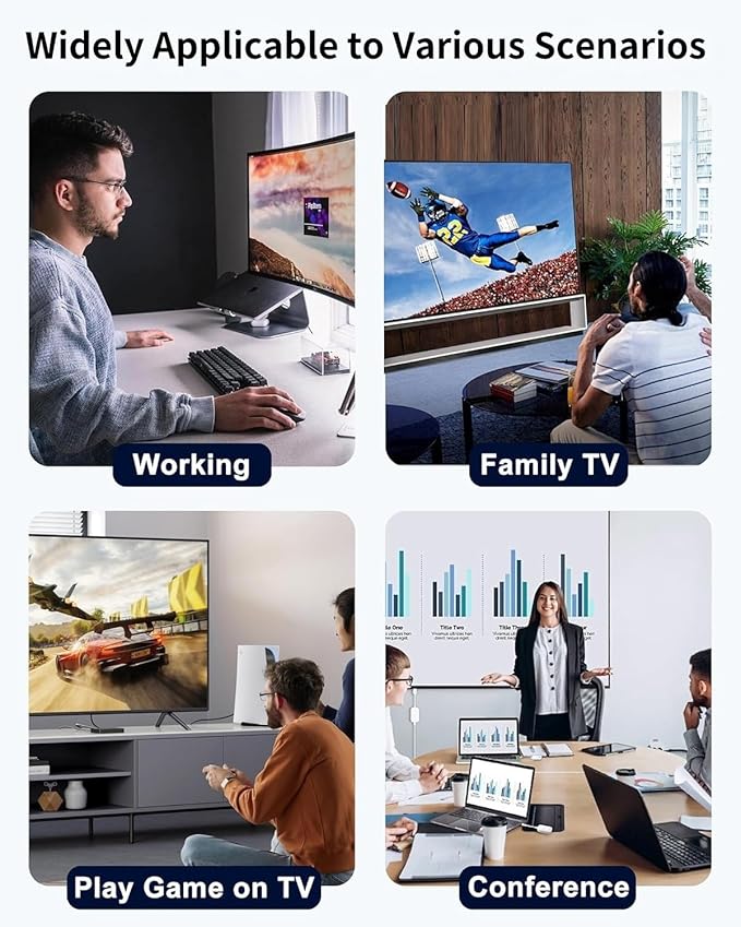 USB C to HDMI Adapter for iPhone 17/16/15 to TV, 4K@60Hz Type C Digital AV Adapter Sync Screen Connector Cable with 100W Fast Charging Port for iPhone 15/16/17 /iPad/MacBook to HDTV Projector Monitor