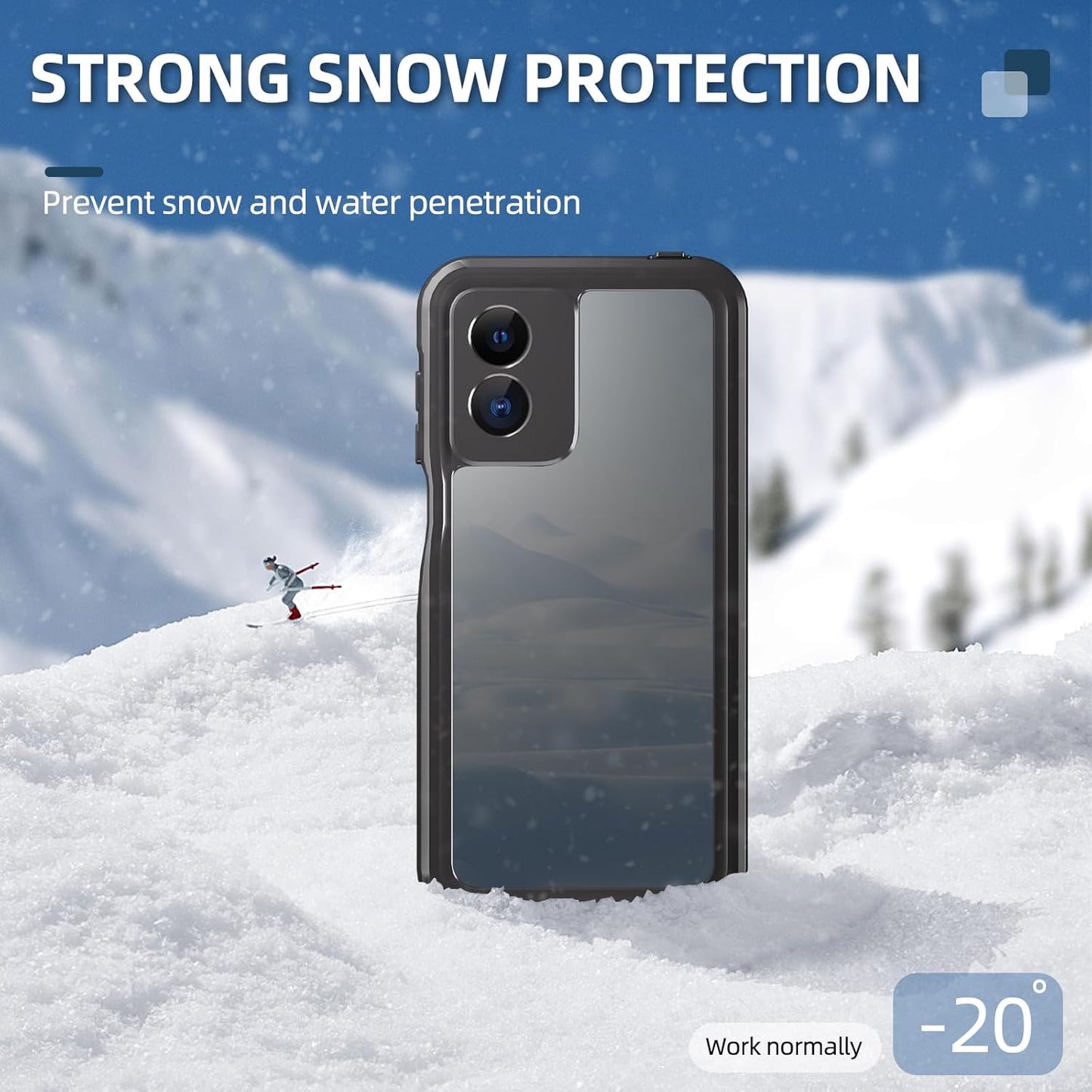Motorola Moto G Play 2024 Waterproof Case, Full-Body Slim Shockproof TPU PC Hybrid Cover with Hand Strap