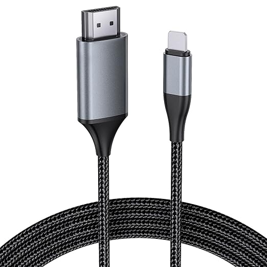 [13.2ft Long Version HDMI Cable for iPhone, Upgraded 1080P HDTV HDMI Cable Adapter Connector, Digital AV Video Sync Screen Compatible Converter for iPhone/i-Pad Devices, No Need Power Supply
