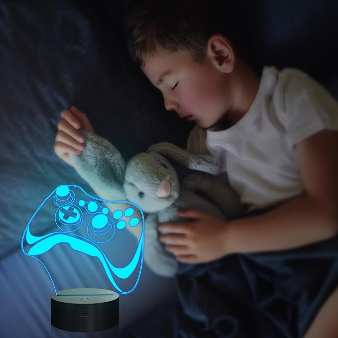 Attivolife Gamepad 3D Lamp, Hologram Illusion Controller Night Light for Kid, 16 Colors Changing & Remote Dimmer Control, Cool Boy Girl Video Gaming Room Accessories as Xmas Birthday Gift for Teen