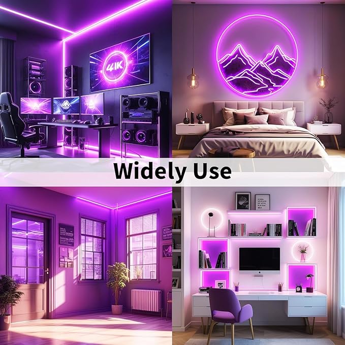 iNextStation Pink LED Strip Light, 16.4ft 5M 2835 SMD 300 LEDs 12V Flexible Cuttable LED Tape Light for Bedroom Kitchen Cabinet Wardrobe TV (Power Adapter Included)