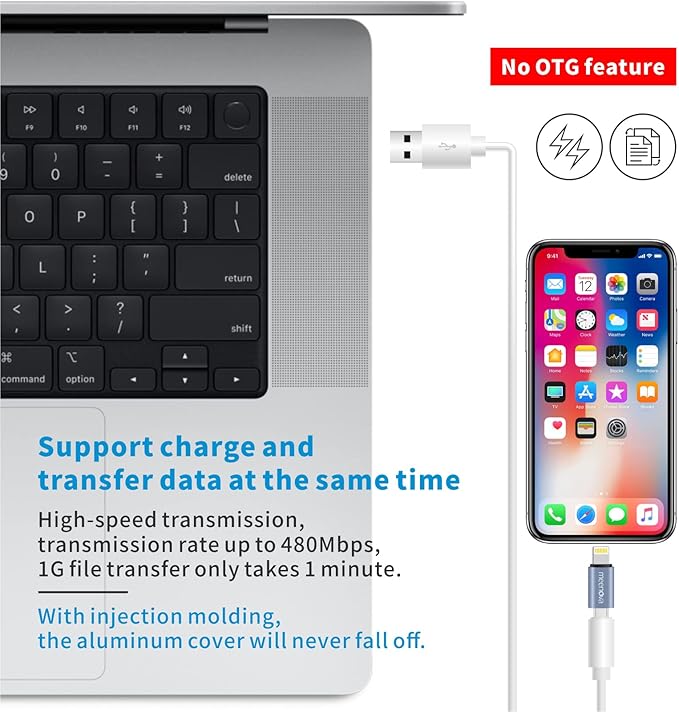 Meenova 2 Pack 30W USB C to Lightning Adapter Type C to 8 Pin Converter, Android to iPhone Adaptor - Compatible with Lightning for iPhone 14 13 12 Pro Max, with Silicone Sleeves, Cable Straps