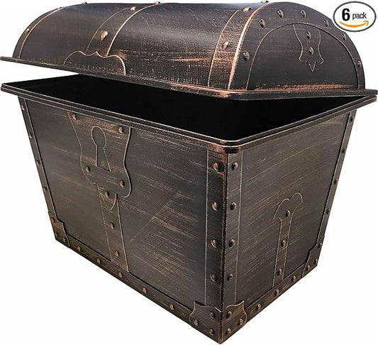 Teacher Created Resources Large Plastic Treasure Chest Classroom Rewards Pirate Party Goody Box (TCR8759) (Pack of 6)