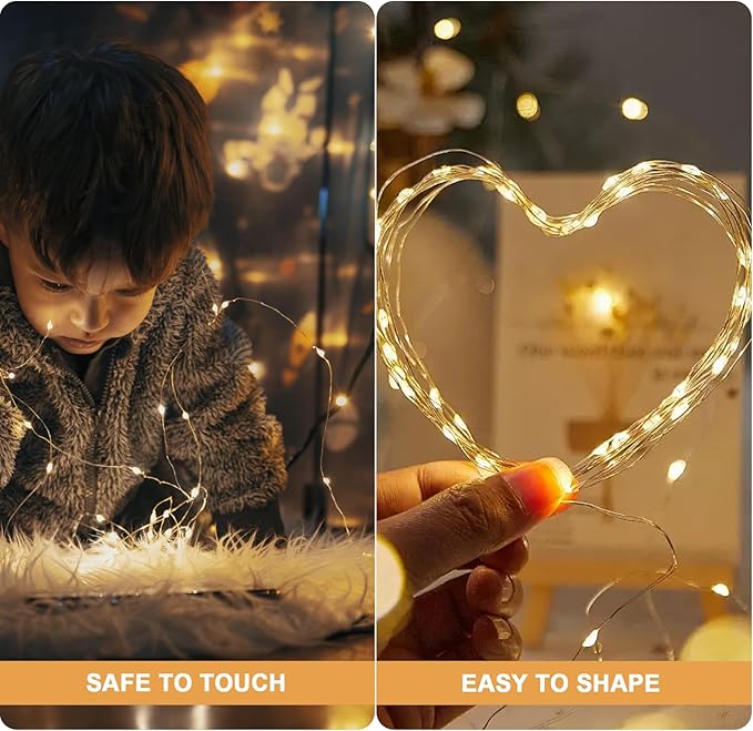 30 Pack Fairy Lights Battery Operated - 3 Speed Modes, 7Ft 20 LED String Twinkle Lights, Waterproof Copper Wire, Mini Firefly Light for Mason Jars Vases Christmas Decor, Warm White