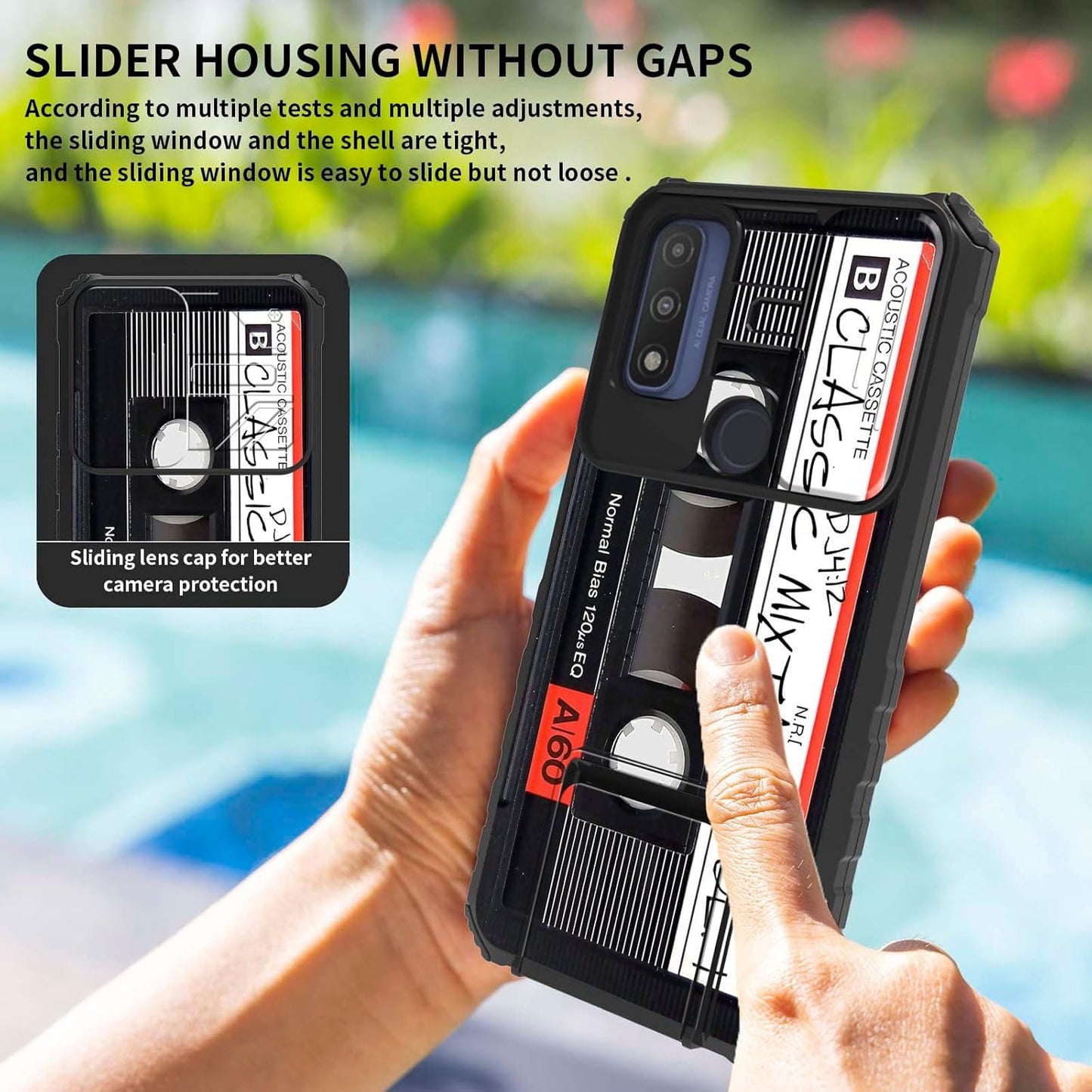 Galaxy S22 Ultra Case with Slide Camera Cover, Built-in Kickstand, Dual Layer Hybrid Shockproof Protective Case for