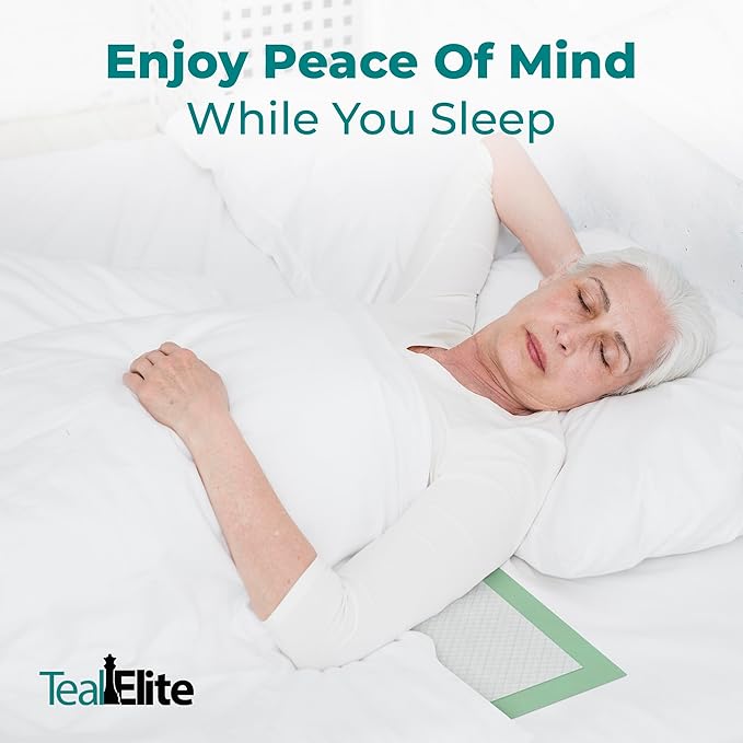 Teal Elite Chucks Pads Disposable Adult 36 x 36, 50 Count - Extra Large Bed Pads Disposable Adult, Super Absorbent Incontinence Bed Pads, Puppy Pads, Pee Pads for Adults, Great for Babies & Pets