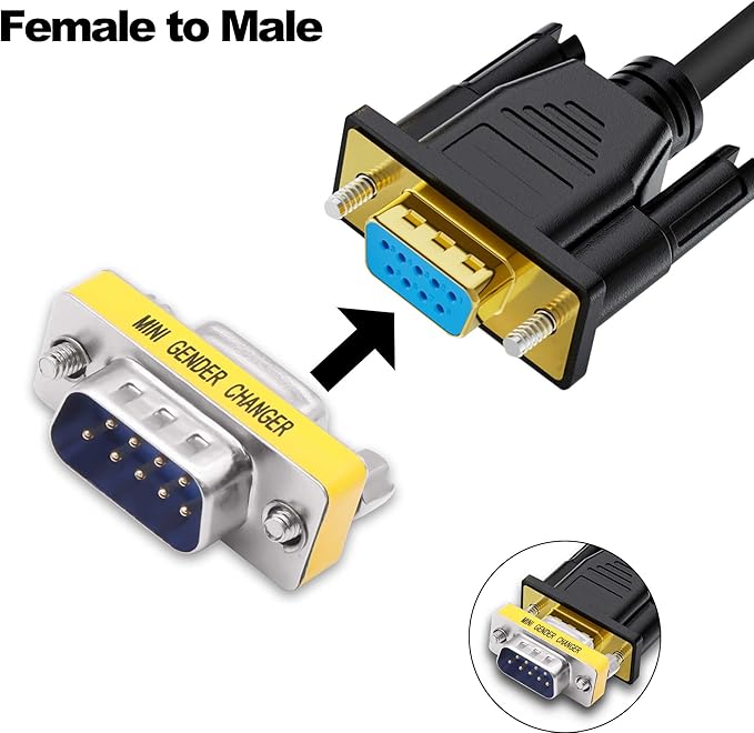 DB9 Gender Changer Solderless Connector Male to Male Adapter Mini RS232 D-SUB 9 Pin Serial Cable Coupler-4pcs
