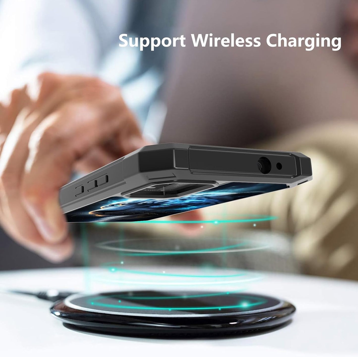 Nokia G310 5G Case with Tempered Glass Screen Protector, Soft TPU Shell with Hard PC Bumper, Wireless Charging Support
