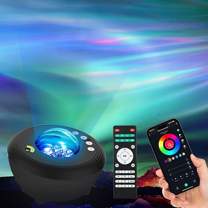 Star Projector Galaxy Light Projector with 33 Lights, Bluetooth 5.0 Speaker, Sound Machine Night Light, Smart WiFi Aurora Projector with IR Remote, Timer for Kid Adult Bedroom/Ceiling/Party