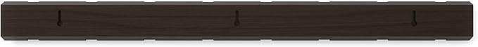 Umbra - Flip Wall-Mounted Coat Rack Rail Hook for Hats, Jackets, Bags and More, Wood, Metal, Black/Walnut