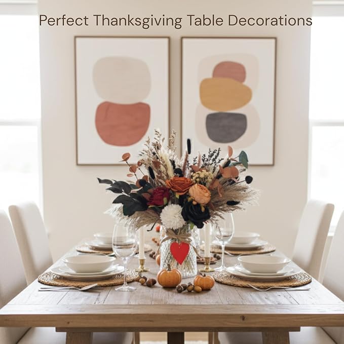 Thanksgiving Centerpieces For Dinner Table, Fall Centerpieces for Tables, Coffee Dining Table Centerpiece Decor For Home, Thanksgiving Christmas Winter Decorations, Centro De Mesa De Otoño