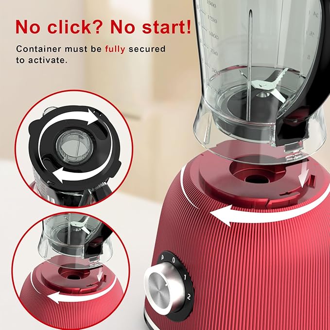 Professional Blender | 8-Cup Big Capacity | Powerful 25,000RPM Motor | Perfect for Smoothies, Shakes, and Frozen Drinks | BPA-Free & Dishwasher-Safe | Red