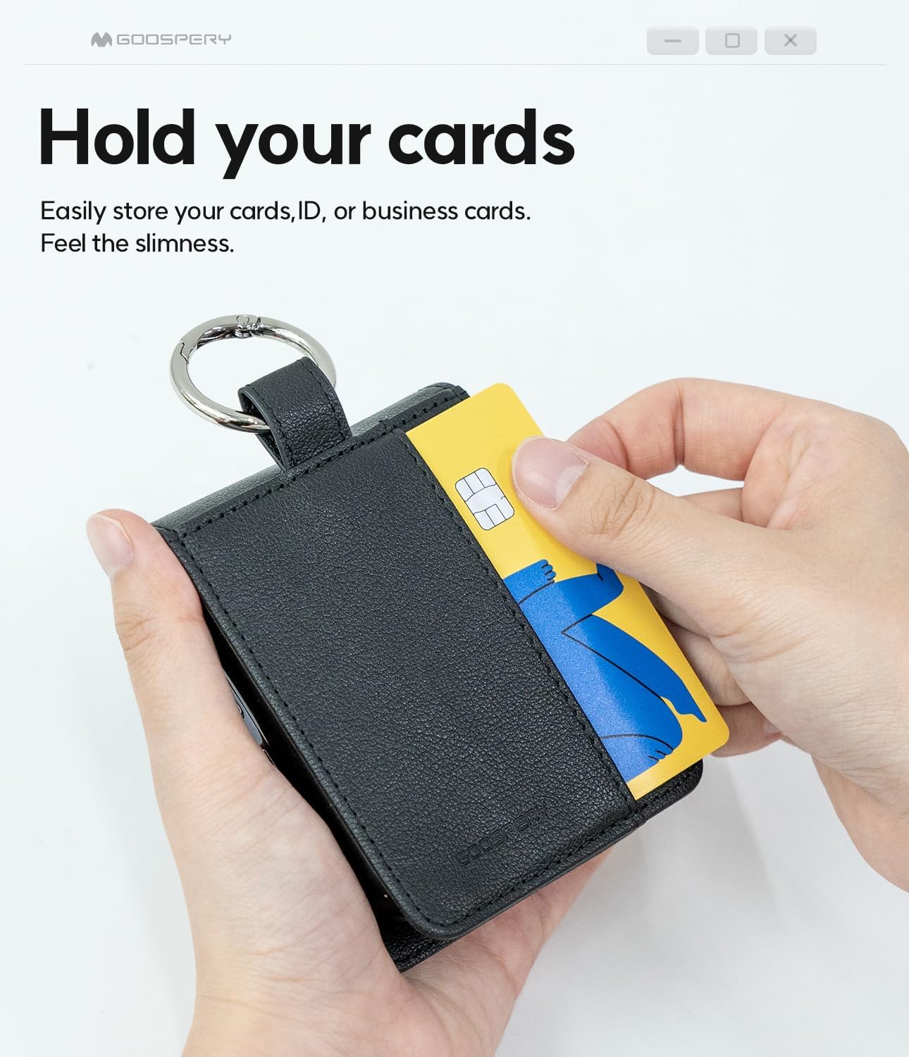 GOOSPERY Basic Diary Case for Samsung Galaxy Z Flip 5, Card Holder, Pocket Storage, Black Premium PU Leather