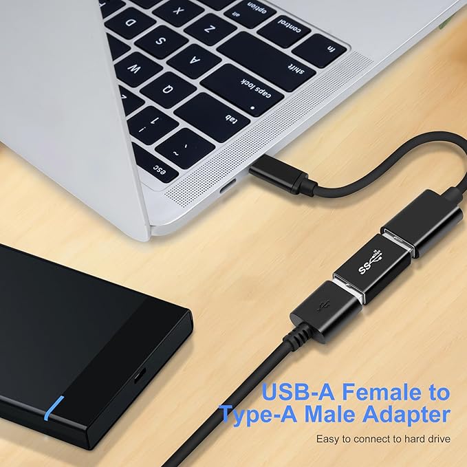 USB 3.0 Male to USB3.0 Female Adapter (2 Pack), OTG 3.0 USB A to 3.0 USB-A Expander Connector USBA Extender Connection or Data Cable Extension, USB3.0 Converter Adapters