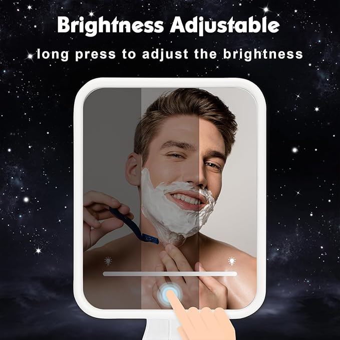 Wall-Mounted Heated Anti-Fog LED Shower Mirror for Shaving – Large Size with Razor Holder